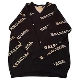 Balenciaga-Jersey Balenciaga de lana negra-Negro