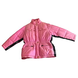 Chanel-Chanel pink silk down jacket with Gripoix buttons 96to-Pink