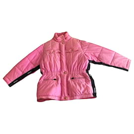 Chanel-Chanel-Daunenjacke aus rosa Seide mit Gripoix-Knöpfen 96BEIM-Pink