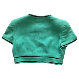 Chanel-Rare Chanel Crop Top Spring-Summer Jacket 1995.-Turquoise