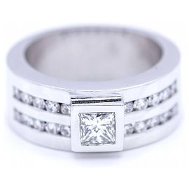 Autre Marque Weißgoldring mit Prinzessdiamant. Silber