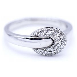 Autre Marque Anel de fivela em ouro branco e diamantes. Prata
