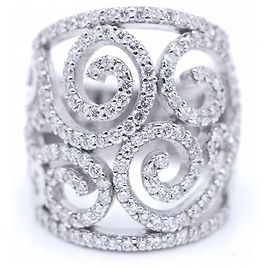 Autre Marque Anillo en Oro blanco y Diamantes. Plata