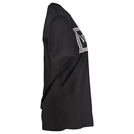 Versace-Camiseta Versace de algodón negro con logo estampado-Negro