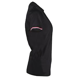 Moncler-T-shirt Moncler a righe in cotone Nero-Nero