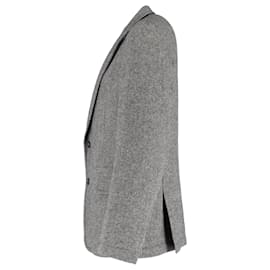 Hugo Boss-Blazer monopetto Boss in lana grigia-Grigio