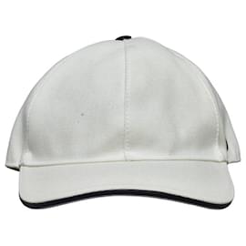 Gucci-Gucci Canvas Leather Baseball Cap Canvas Other 08.338.986 in Good condition-White