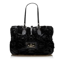 & Other Stories-Sac cabas Rosier en soie-Noir