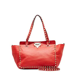 & Other Stories-Borsa Rockstud in pelle-Rosso