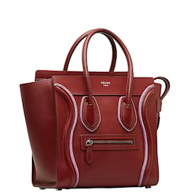 Céline-Gepäcktasche aus Mikroleder-Rot