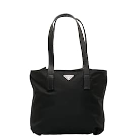 Prada-Prada Tessuto Tote Bag Canvas Tote Bag in Good condition-Black