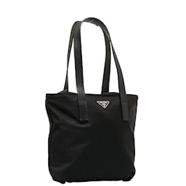 Prada-Prada Tessuto Tote Bag Canvas Tote Bag in Good condition-Black