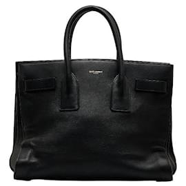 Yves Saint Laurent-Yves Saint Laurent Sac De Jour Leather Handbag Leather Handbag in Fair condition-Black