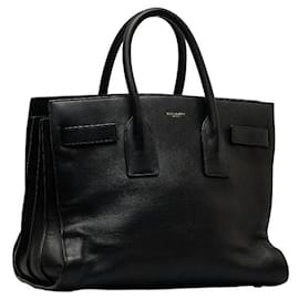 Yves Saint Laurent-Yves Saint Laurent Sac De Jour Leather Handbag Leather Handbag in Fair condition-Black