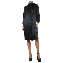Acne Schwarzes Satin-Hemdkleid – Größe UK 6 Schwarz