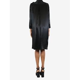 Acne-Black satin shirt dress - size UK 6-Black