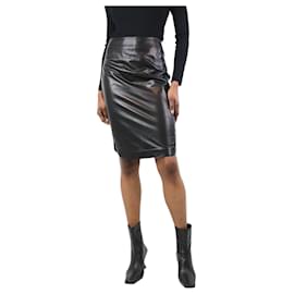 Givenchy-Falda lápiz de piel negra - talla UK 8-Negro