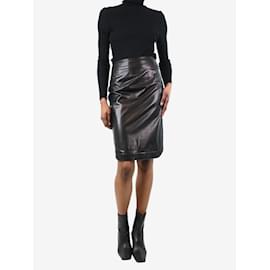 Givenchy-Black leather pencil skirt - size UK 8-Black