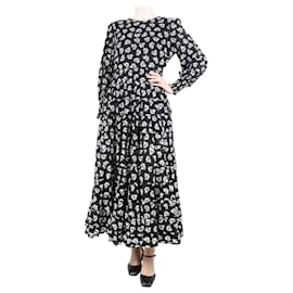 Autre Marque-Black floral printed maxi dress - size M-Black