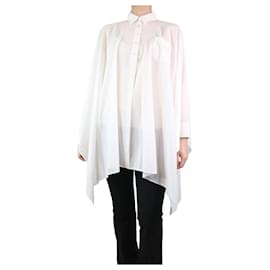 Hermès-White cotton flowy shirt - size UK 10-White