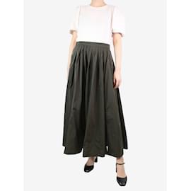 Autre Marque-Dark green nylon pleated skirt - size UK 10-Green