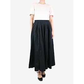 Autre Marque-Black nylon pleated skirt - size UK 10-Black