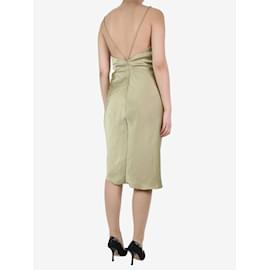 Autre Marque-Green ruched satin strap dress - size S-Green