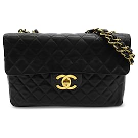 Chanel-Chanel Black Jumbo XL Classic Lambskin Maxi Single Flap-Black