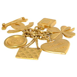 Chanel-Chanel Gold Icon Charms Pin Brooch-Golden