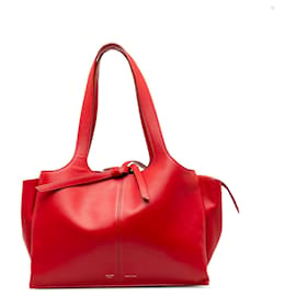 Céline-Celine Red Small Trifold Tote Bag-Red