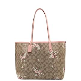 Coach-Signature Floral Print Reversible Tote F29547-Pink