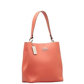 Coach-Town Leather Bucket Bag 91122-Pink