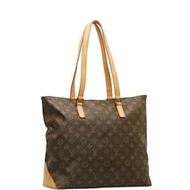 Louis Vuitton-Louis Vuitton Monogram Cabas Mezzo Canvas Tote Bag M51151 in Good condition-Brown