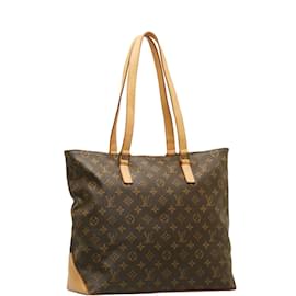 Louis Vuitton-Louis Vuitton Bolso tote de lona con monograma Cabas Mezzo M51151 en buen estado-Castaño