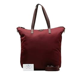 Prada-Prada Nylon Leather 2WAY Handbag Shoulder Bag BR4696 in Very Good Condition-Brown
