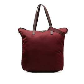 Prada-Prada Nylon Leather 2WAY Handbag Shoulder Bag BR4696 in Very Good Condition-Brown