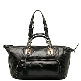 Dolce & Gabbana-Dolce & Gabbana Leather Chain Shoulder Bag Leather Shoulder Bag in Good condition-Black