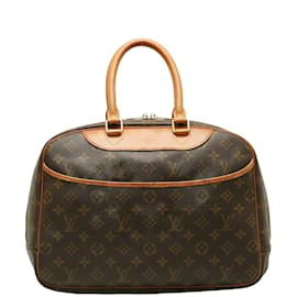 Louis Vuitton-Louis Vuitton Monogram Deauville Canvas Handbag M47270 in Fair condition-Brown