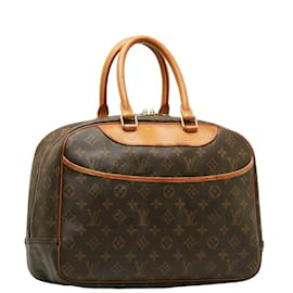 Louis Vuitton-Louis Vuitton Monogram Deauville Canvas Handbag M47270 in Fair condition-Brown