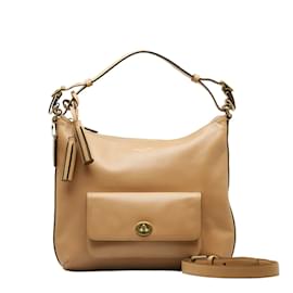 Coach-Borsa hobo in pelle Courtney Legacy 22381-Marrone