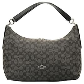 Coach-Sac Hobo en toile signature F58284-Noir