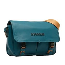 Coach-League Leather Messenger Bag C9157-Blue