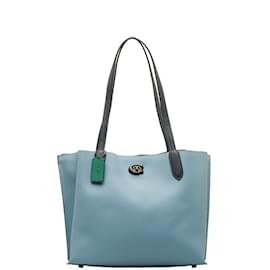 Coach-Willow Pebble Leather Tote C0692-Blue