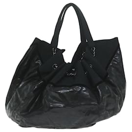 Chanel-CHANEL Hand Bag Patent leather Black CC Auth bs11030-Black