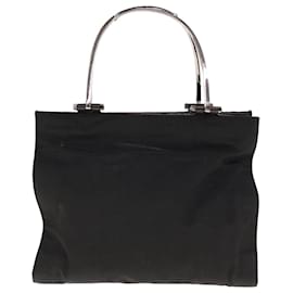 Gucci-GUCCI Hand Bag Nylon Black Auth 64731-Black