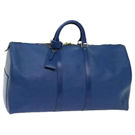 Louis Vuitton-Louis Vuitton Epi Keepall 55 Boston Bag Blue M42955 LV Auth ki3991-Blue