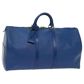 Louis Vuitton-Louis Vuitton Epi Keepall 55 Sac Boston Bleu M42955 LV Auth ki3991-Bleu