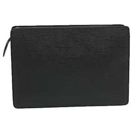 Louis Vuitton-LOUIS VUITTON Epi Pochette Homme Clutch Bag Black M52522 LV Auth yk10212-Black