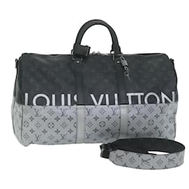 Louis Vuitton-LOUIS VUITTON Eclipse Split Keepall Bandouliere 50 Boston Bag M43817 auth 57012A-Other