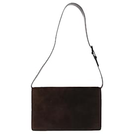 Prada-PRADA Sac à Bandoulière Daim Marron Auth 64709-Marron